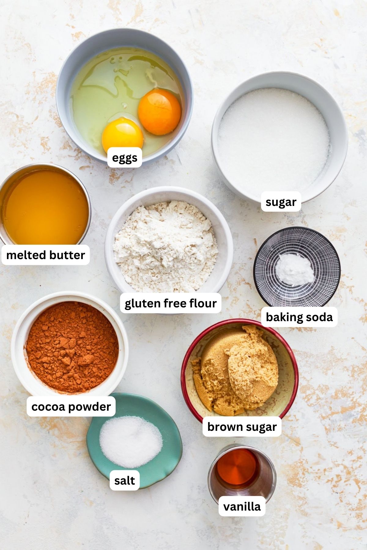 ingredients for gluten free brownies