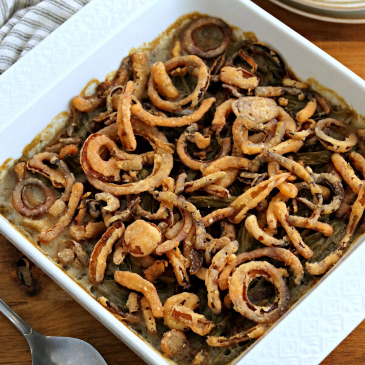 Easy Green Bean Casserole with Crunchy Fried Onions - Raising Generation  Nourished