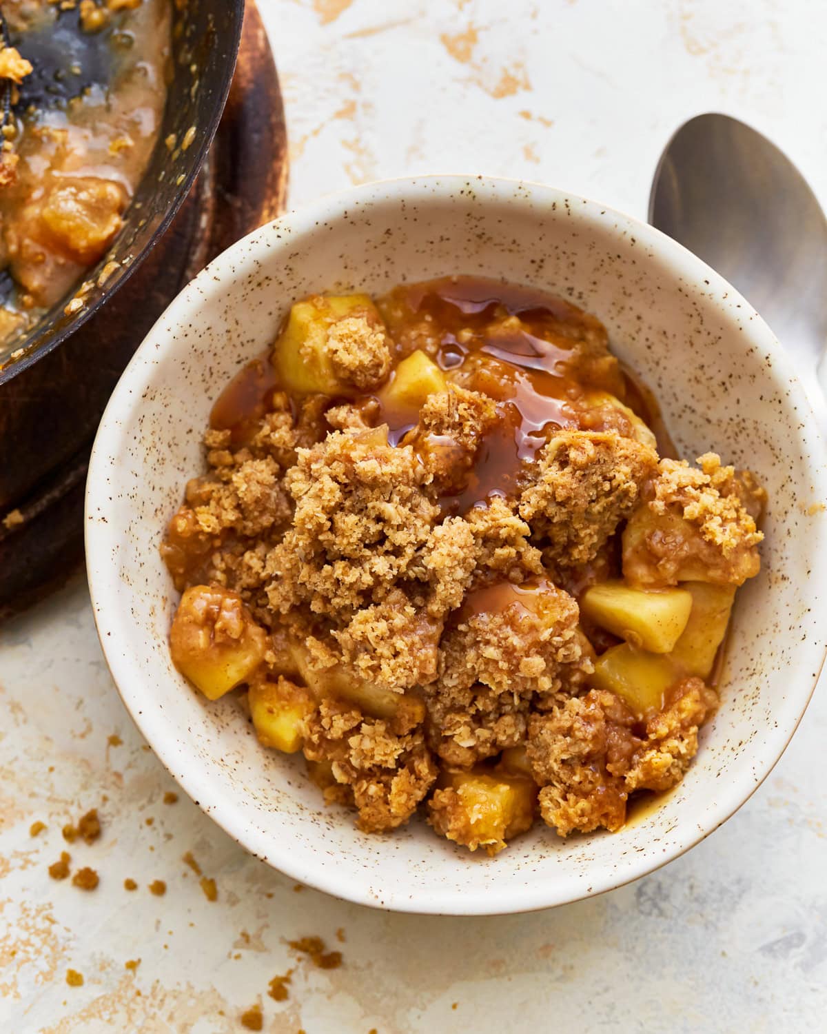 A bowl of gluten-free apple crisp