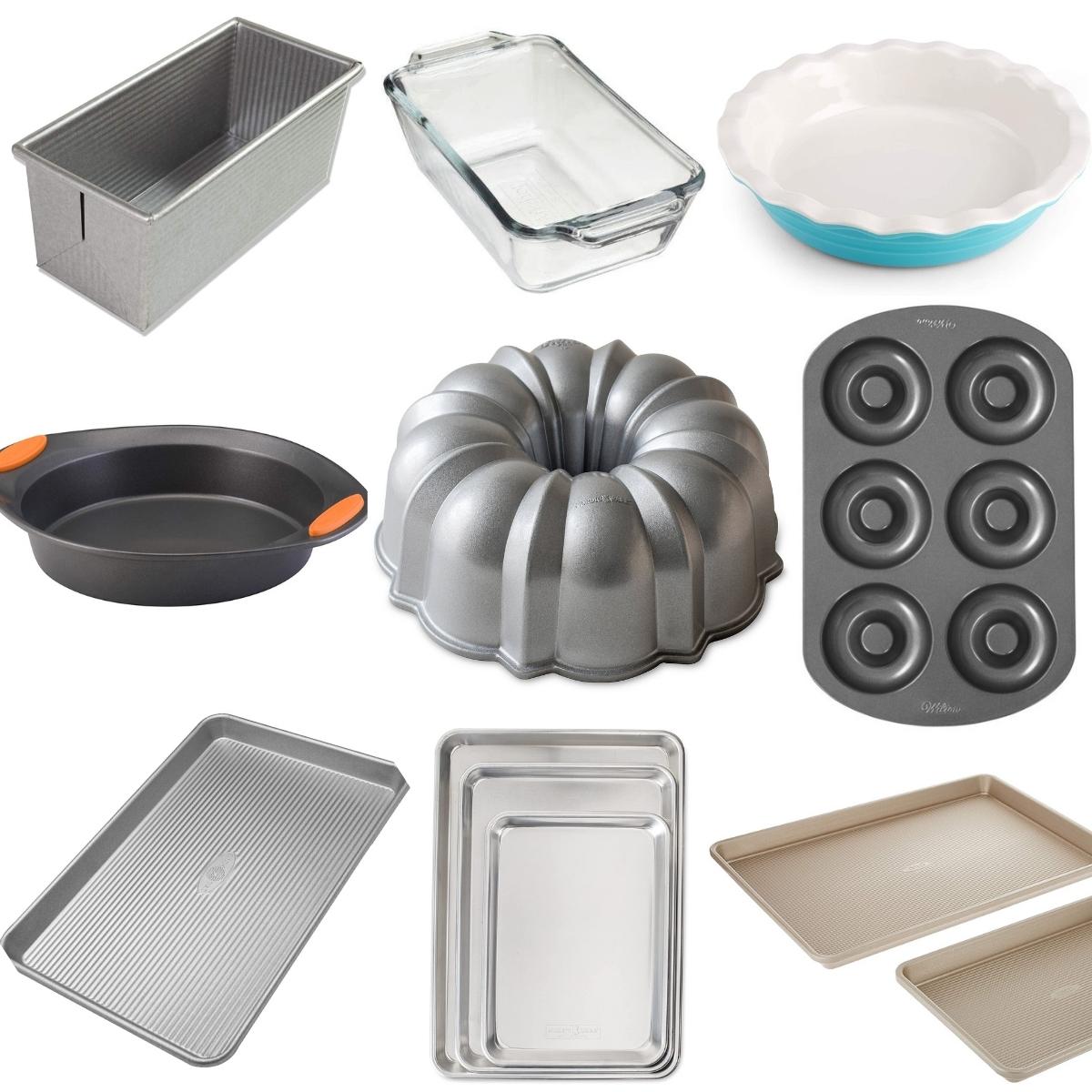 Kitchen Bakeware Lot With Pyrex Glass Baking Pans, Muffin Pans, Nordic Ware  The Bundt Pan - See Photos