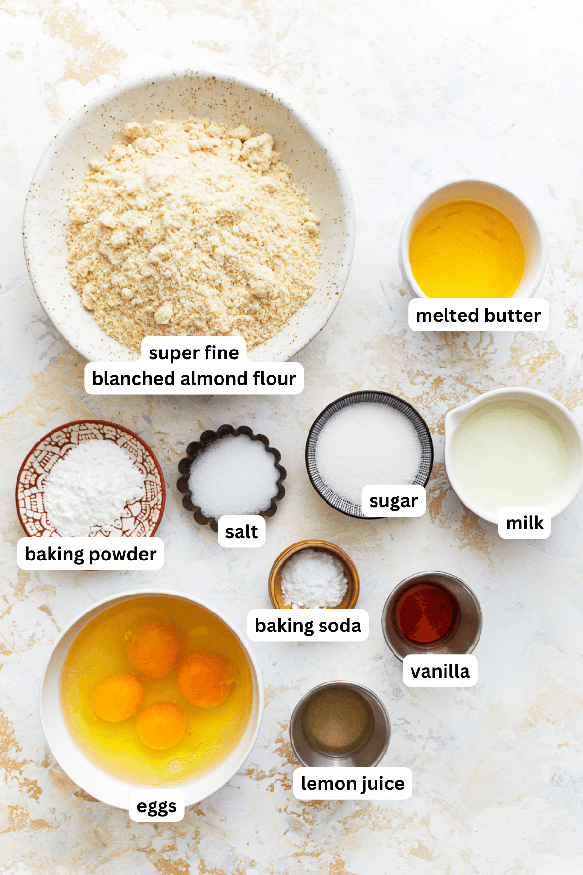 ingredients for almond flour pancakes