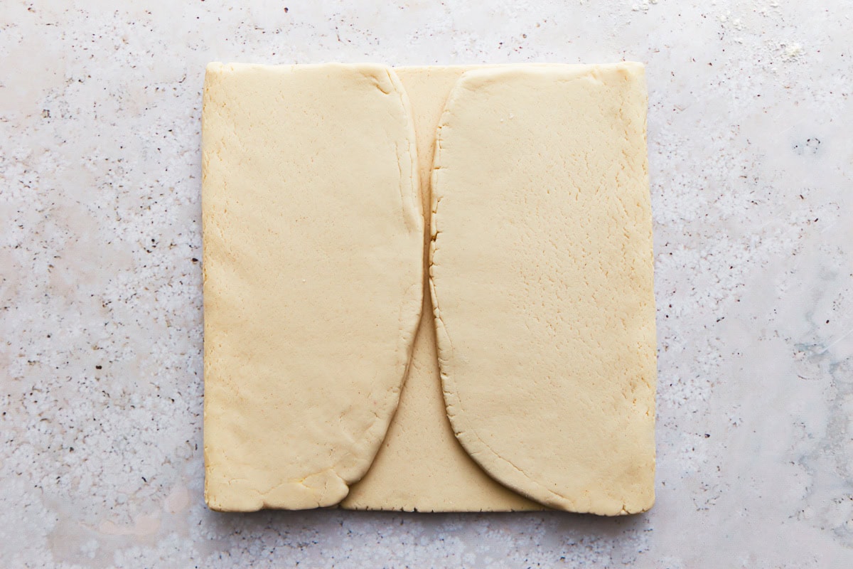 folding dough like a book.