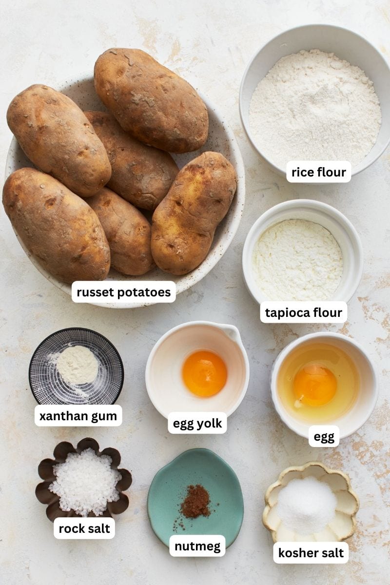 Ingredients for gluten-free gnocchi.
