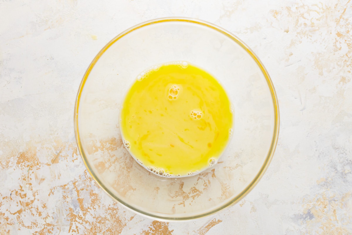 melted butter in a glass bowl.