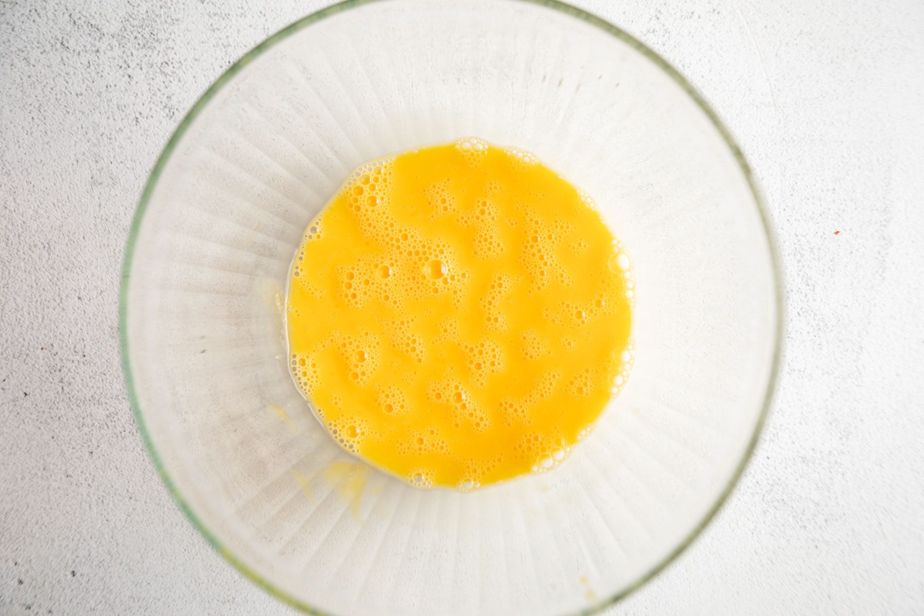 eggs in a glass bowl.