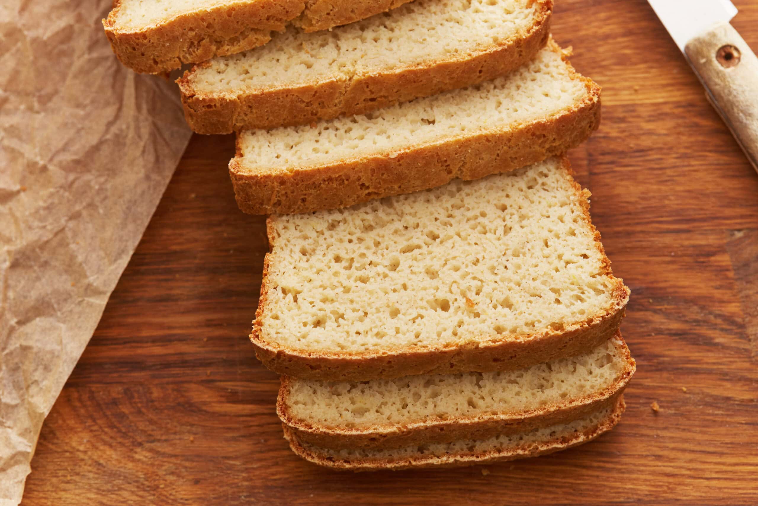 Slices of gluten free potato bread.