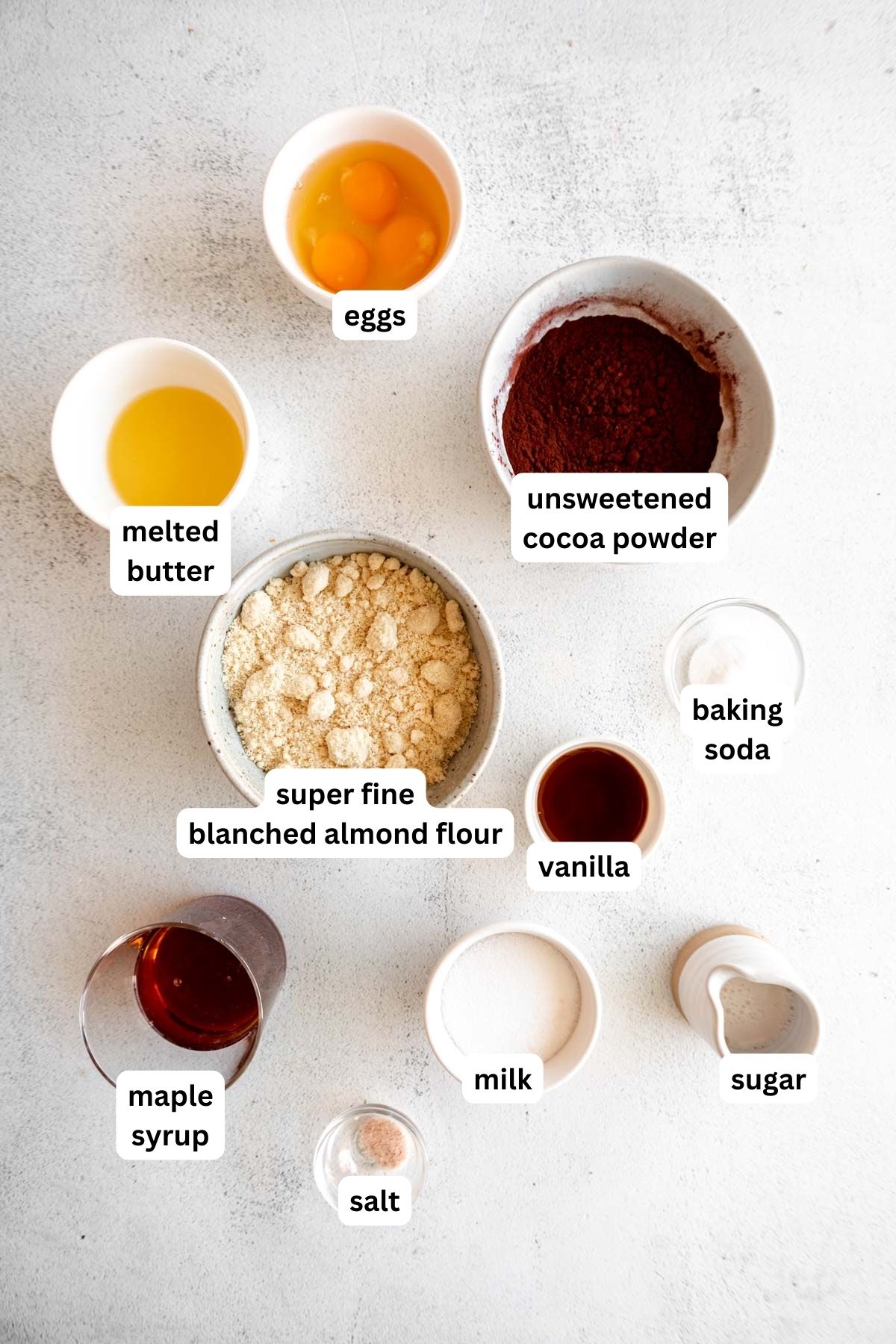 ingredients for almond flour chocolate cake