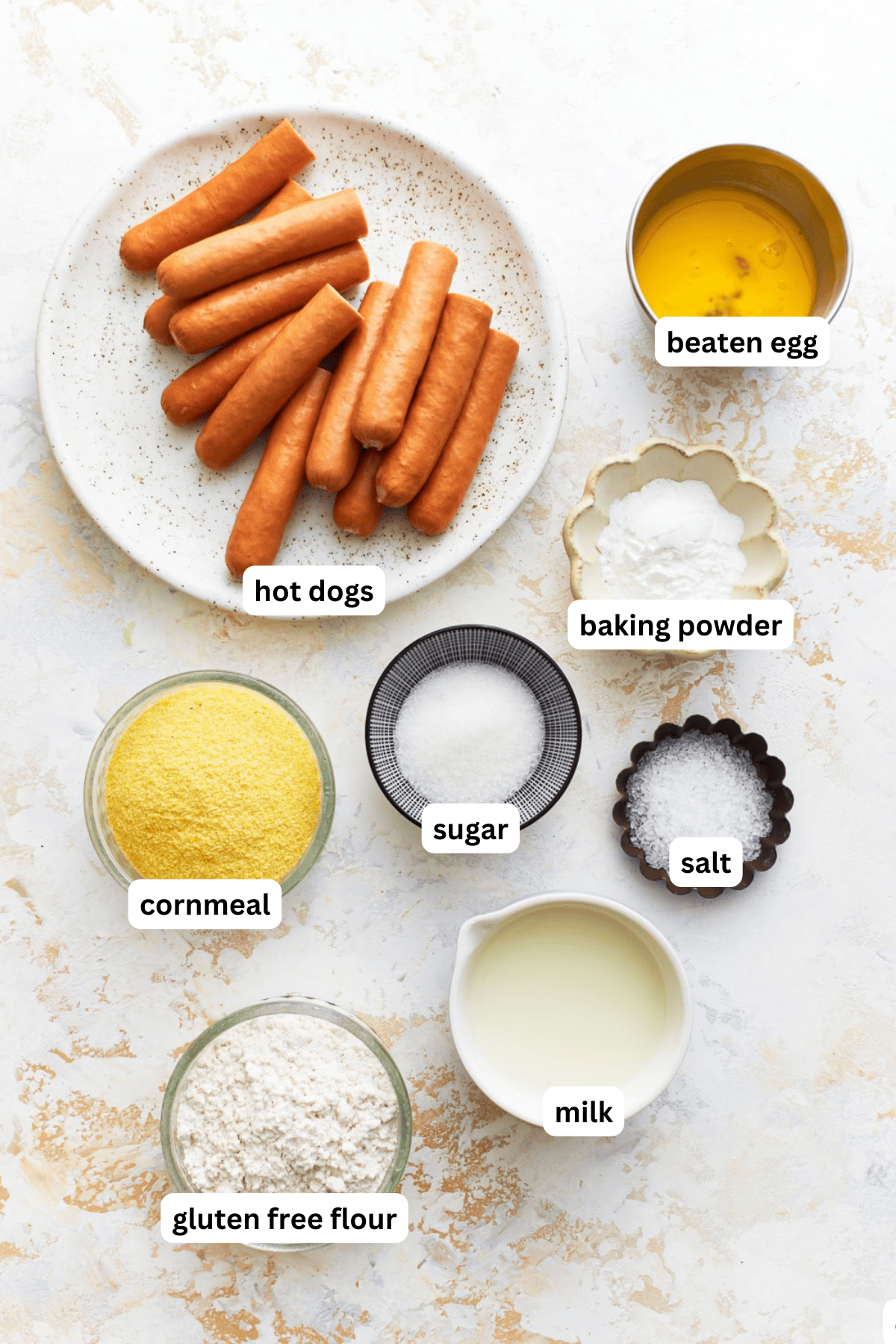 ingredients for gluten free corn dogs