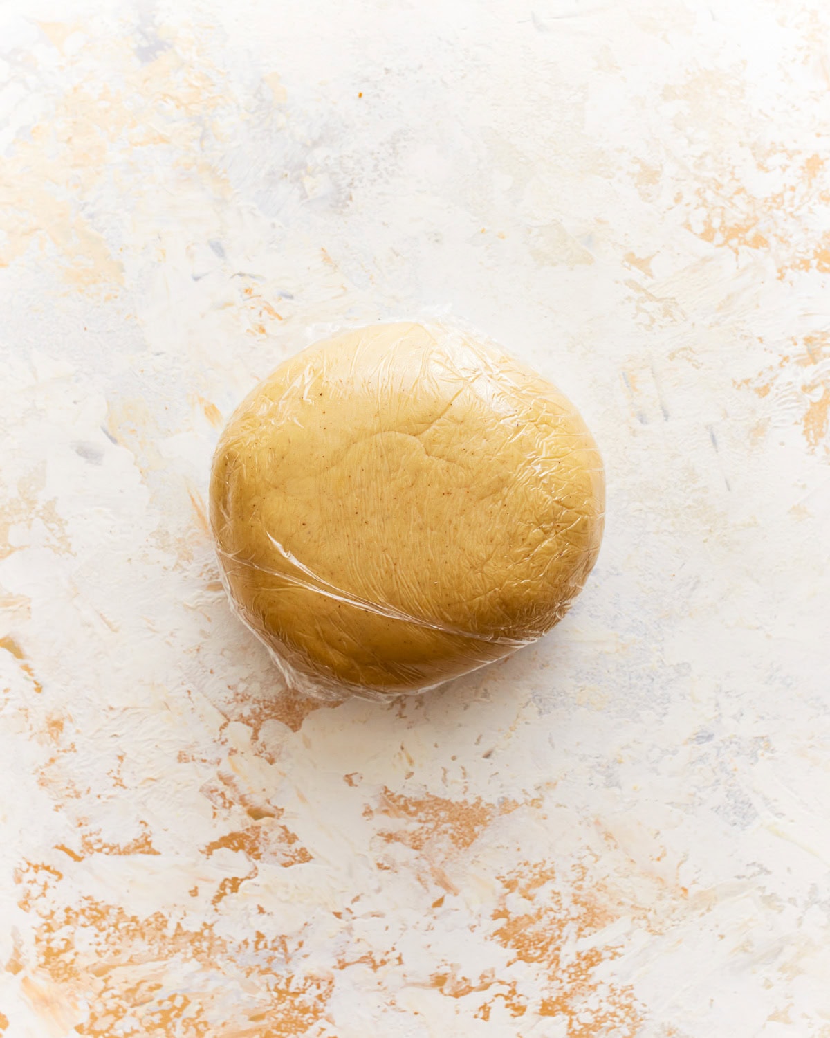wrapped gluten-free pasta dough ball.