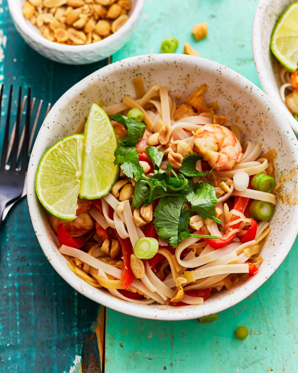 Gluten-free pad thai in a bowl