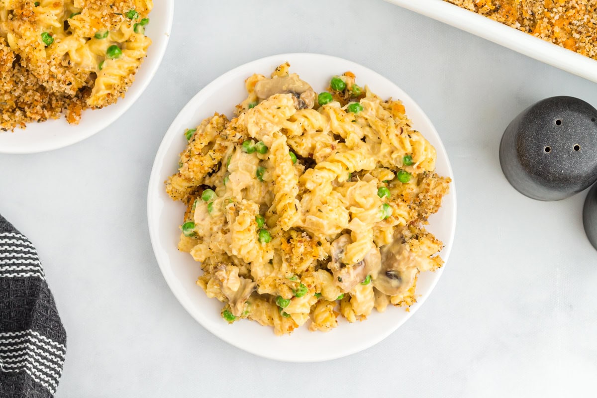 A bowl of gluten-free tuna casserole