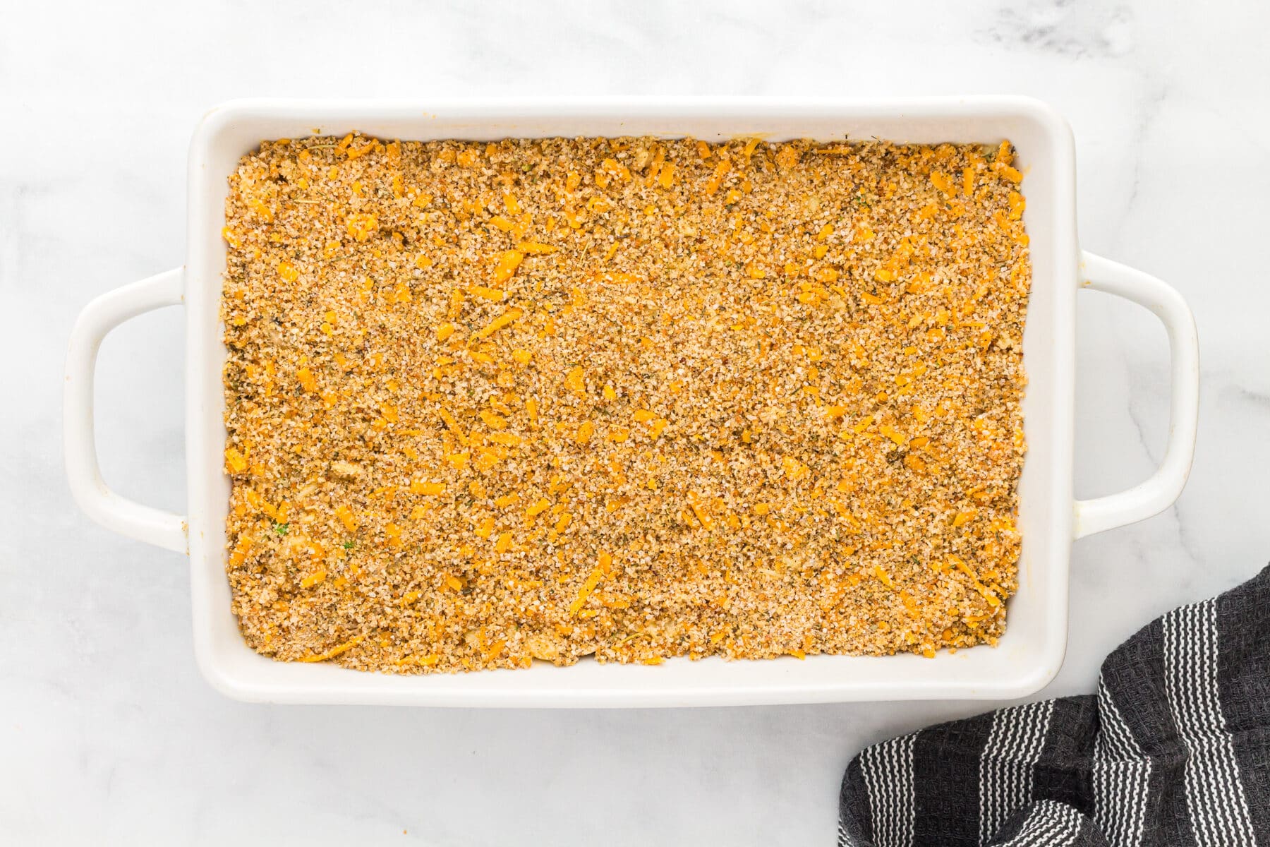 Gluten-free tuna casserole in a baking dish