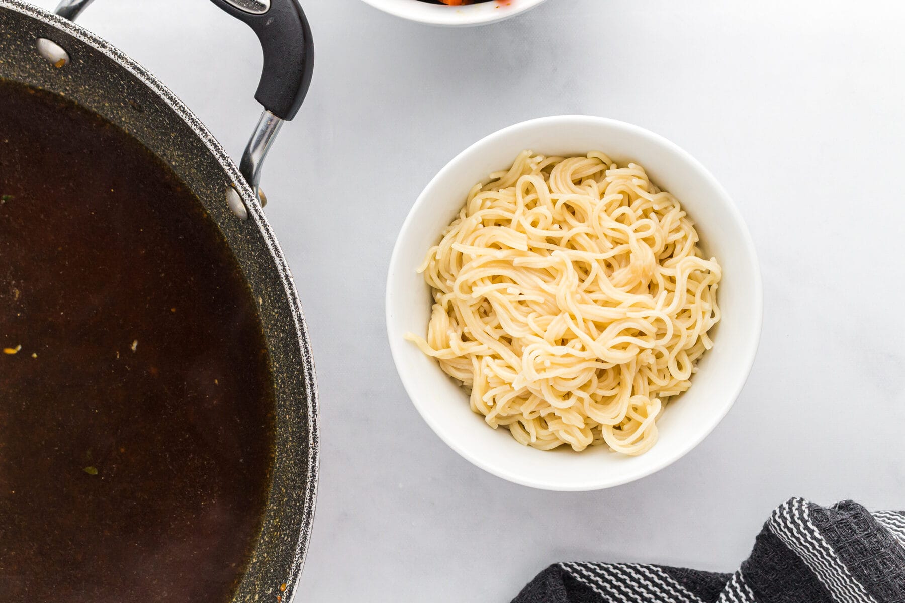 A bowl of gluten-free ramen noodles