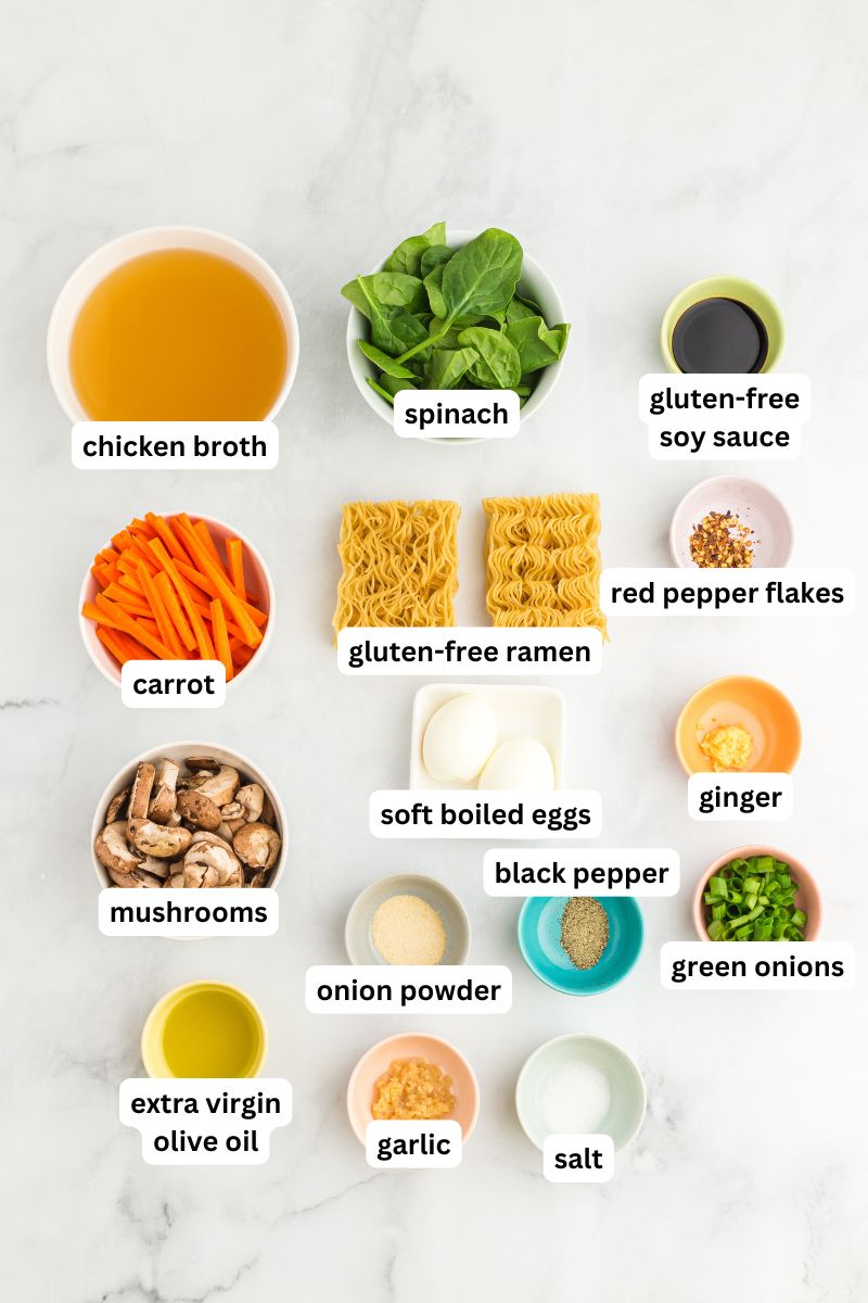 Ingredients for gluten-free ramen