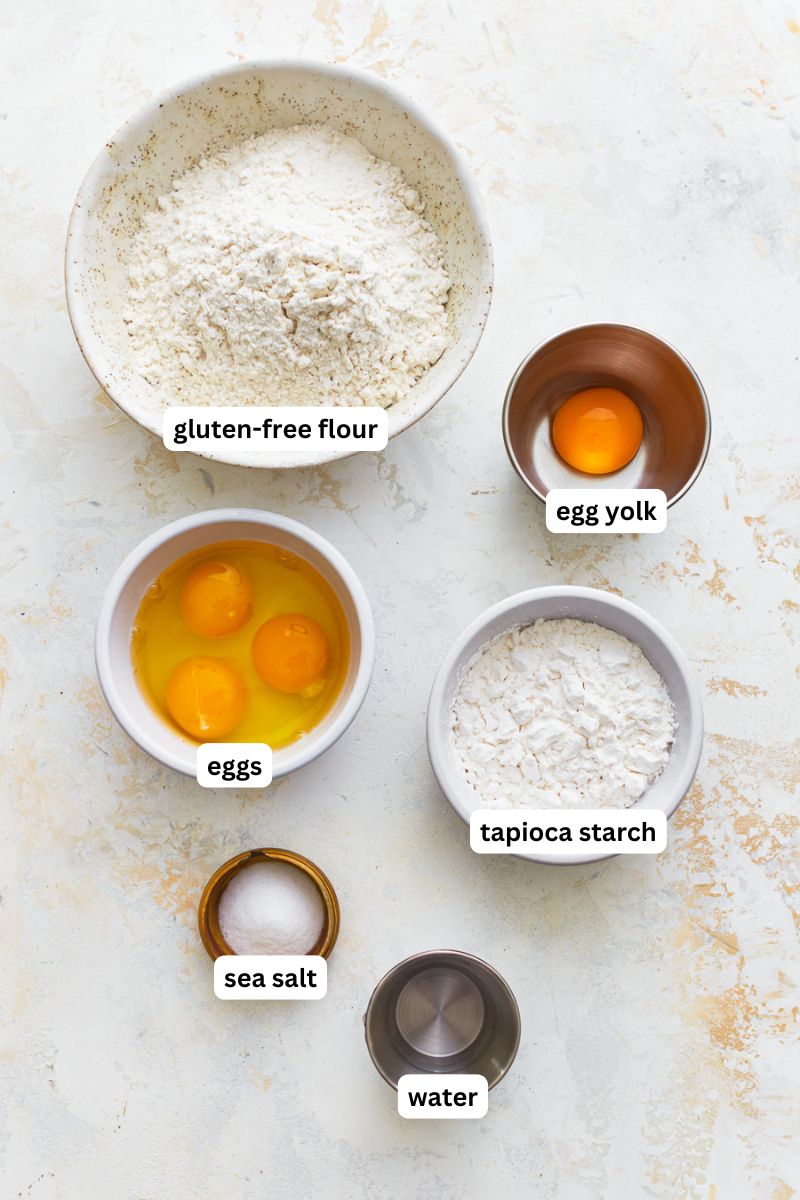 Ingredients gluten-free egg noodles