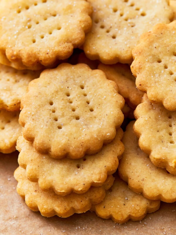 Close up of gluten-free ritz crackers