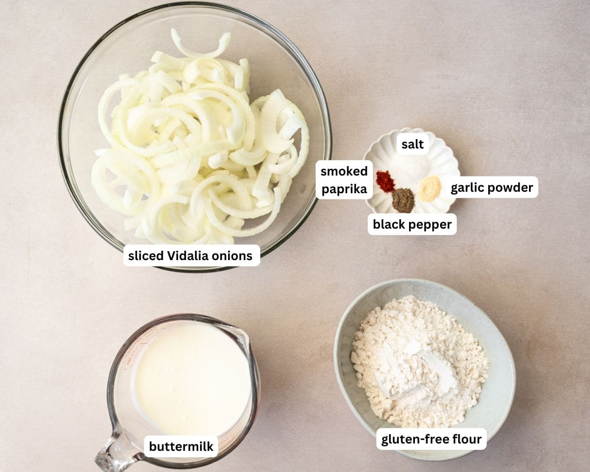 Ingredients for gluten-free fried onions 