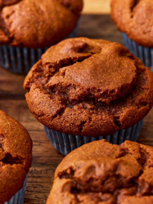 Close up of gluten-free pumpkin muffins