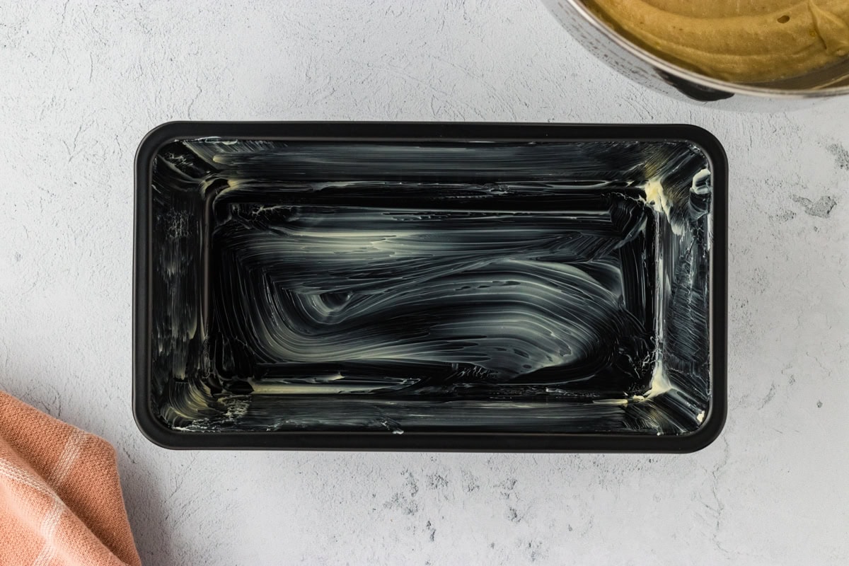 A load pan greased with butter.