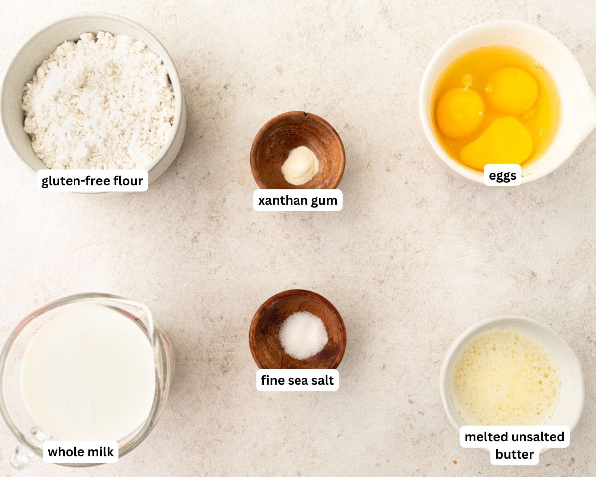 Ingredients for gluten-free popovers.